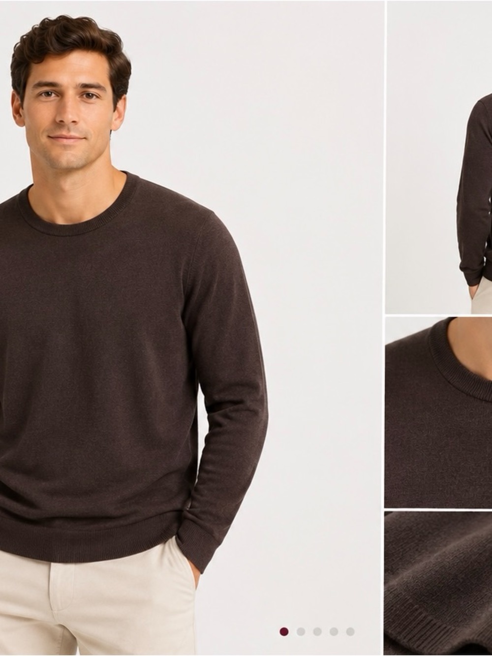 Calvin Klein Men's Crewneck Sweater - Dark Brown